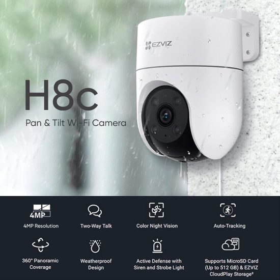 EZVIZ H8C 4MP 2K Outdoor Pan & Tilt Wi-Fi Camera EZVIZ H8C 4MP 2K Outdoor Pan & Tilt Wi-Fi Camera