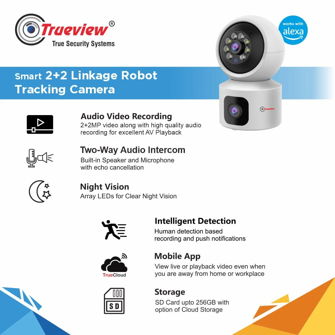 Trueview 2MP + 2MP Dual lens Indoor Wi-Fi Camera Trueview 2MP + 2MP Dual lens Indoor Wi-Fi Camera
